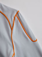 Fashionable Sporty Gray-blue Long-sleeved Half-zip Top And Trousers Set