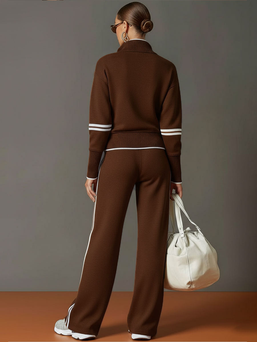 Ensemble Sport Chic Rétro – Demi-Zip & Pantalon