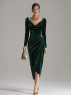 Elegant Velvet Midi Dress