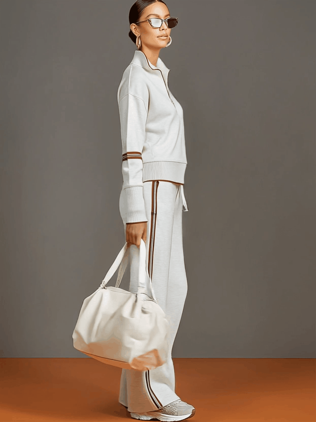 Ensemble Sport Chic Rétro – Demi-Zip & Pantalon