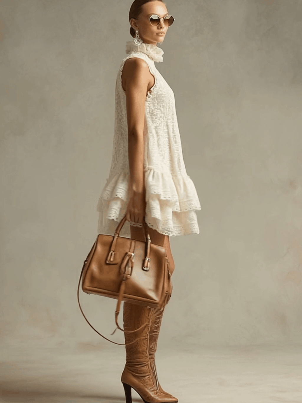 Robe Mini Dentelle Bohème – Volants & Coupe Été