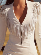 Robe Western Élégance – Suédine & Franges