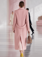 Elegant Classic Lapel Single-breasted Long Tweed Coat