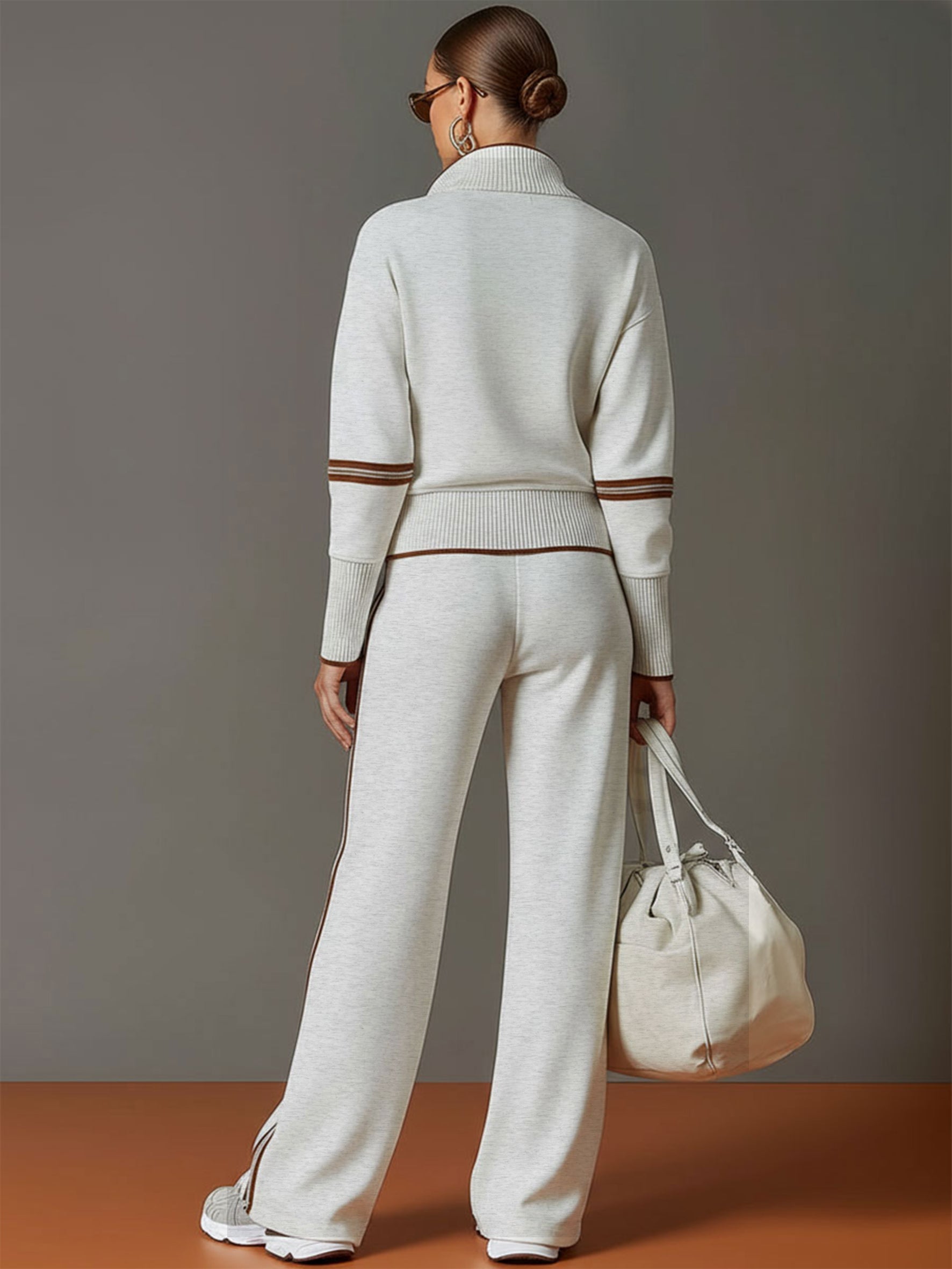 Ensemble Sport Chic Rétro – Demi-Zip & Pantalon